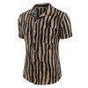 Chemise à Manches Courtes Motif Rayures Irrégulières - Noir M