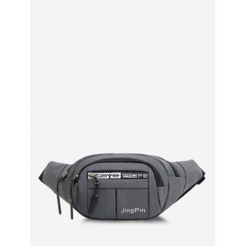 

Multi Compartment Printed Waist Bag, Gray