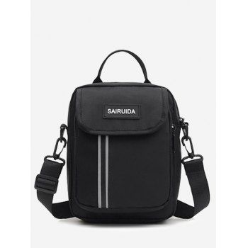 

Reflective Double Compartment Shoulder Bag, Black
