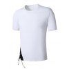 T-shirt Contrasté avec Œillet à Lacets - Blanc XXL