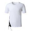T-shirt Contrasté avec Œillet à Lacets - Blanc L