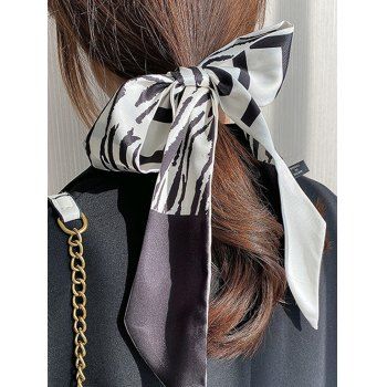 

Silky Zebra Print Long Hair Scarf, Multicolor b