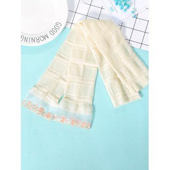 

Outdoor Pleated Floral Lace Sunproof Arm Sleeves, Beige