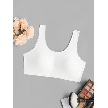

Plus Size U Neck Padded Seamless Bra, White