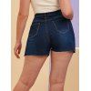 High Low Raw Hem Denim Plus Size Shorts - DEEP BLUE 5XL