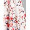 Mini Robe Décontractée à Imprimé Fleur à Taille Haute à Lacets en Ligne A - Rose clair XL