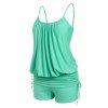 Maillot de Bain Tankini Sanglé de Grande Taille - Vert clair 4X