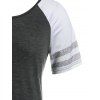 Robe T-shirt Longueur à Genou de Grande Taille à Manches Raglan - Gris 1X