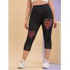 Legging Corsaire Moulant à Imprimé Cœur à Carreaux de Grande Taille - Noir 1X