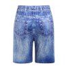 Plus Size Psychedelic Bandana 3D Jean Print Shorts - BLUE 5X