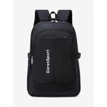 

Contrast Letter Pattern Sports Travel Backpack, Black