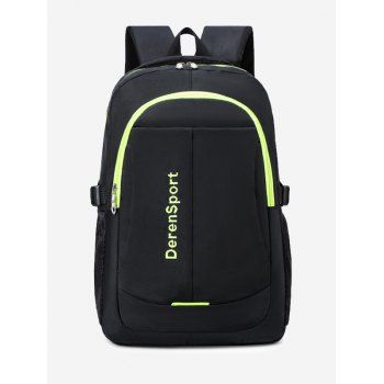 

Contrast Letter Pattern Sports Travel Backpack, Chartreuse