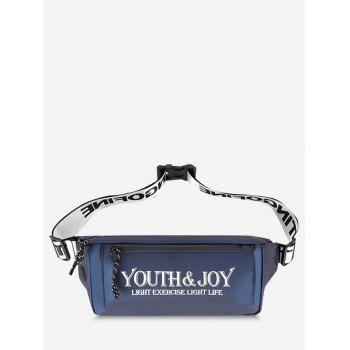 

Printed Letters Leisure Business Waterproof Waist Bag, Blue