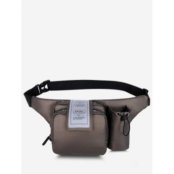 

Pockets Multi-functional Letters Chest Bag, Champagne gold