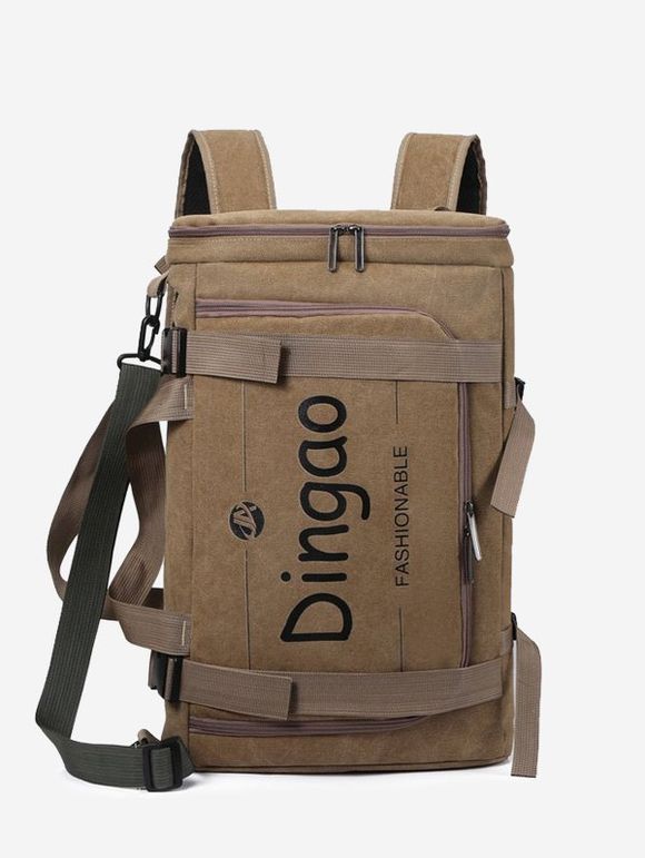 Sac à Bandoulière Convertible à Imprimé Lettre - Brun 