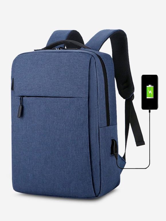 Sac à Dos de Sport de Voyage Rectangle avec Interface USB - Bleu 