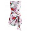 Débardeur Enroulé Floral Grande Taille - Rouge 2X