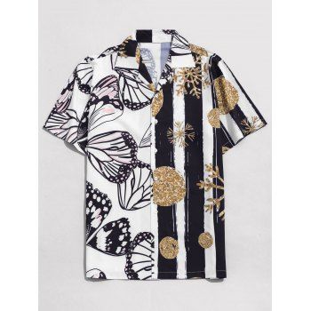 

Snowflake and Butterfly Print Beach Shirt, White