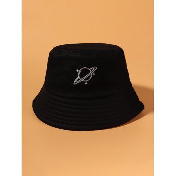 

Planet Embroidery Pattern Bucket Hat, Black
