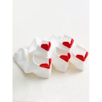 

2 Pairs Heart Anti-Chafe Ankle Socks, White