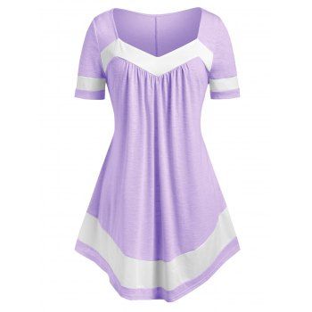

Plus Size Two Tone Swing Tee, Light purple
