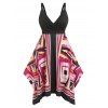 Robe Décontractée Géométrique de Grande Taille - Noir 4X