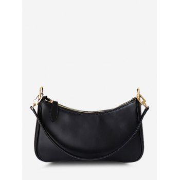 

Solid Double Strap Shoulder Bag, Black