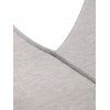 V Neck Heathered Cinched T-shirt - LIGHT GRAY XXXL