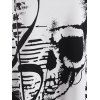 Criss Cross Skull Musical Note Butterfly Print Tank Dress - WHITE 2XL