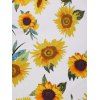 Sunflower Print Sundress Crossover Mock Button A Line Summer Dress - multicolor S