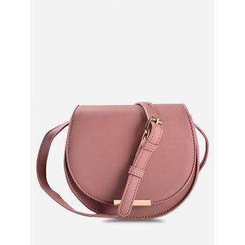 

Solid Cover Crossbody Saddle Bag, Pink