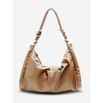 

Casual Knotted Strap Big Shoulder Bag, Brown