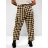 Pantalon Fuselé à Carreaux avec Poches de Grande Taille - multicolor L