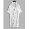 Robe Couverture Fleur Brodée Nouée en Avant à Goutte Epaule en Maille - Blanc ONE SIZE