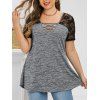 Haut Chiné Panneau en Dentelle de Grande Taille en Treillis - Gris Clair 5X
