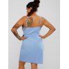 Plus Size Sleeveless Mini Wrap Dress - LIGHT BLUE 3XL