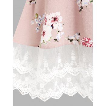 Floral Print Strappy Cold Shoulder Dress