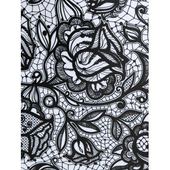 Kaufen Plus Size Criss Cross Floral Print Ruched Three Piece Tankini Swimwear. Bild