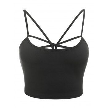 

Plus Size Crisscross Strappy Bralette Top, Black