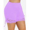 Short Panneau en Dentelle de Grande Taille - Violet clair 3X