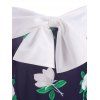 Robe d'été à Imprimé Fleurie à Epaule Dénudée avec Nœud Papillon - multicolor M