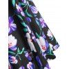 Flower Print Halter Tied Dress - multicolor XL