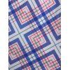 Plus Size Geometric Plaid Print Guipure Lace Cami Top - BLUE 4X