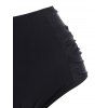 Floral Ruffle Corset Style Ruched Push Up Tankini Swimwear - BLACK S