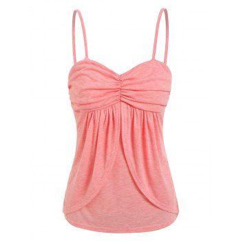 

Ruched Front Overlap Cami Top, Light pink