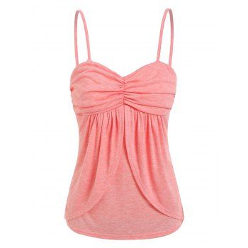 

Ruched Front Overlap Cami Top, Light pink