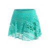 Guipure Lace Plain Skirted Swim Bottom - GREEN S
