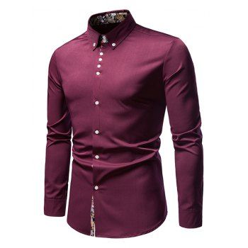 

Paisley Print Long Sleeve Bohemian Shirt, Red wine