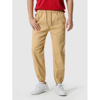 

Drawstring Jogger Casual Pants, Light yellow
