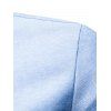 Cartoon Patch Print Long Sleeve Pocket Shirt - BLUE XXL